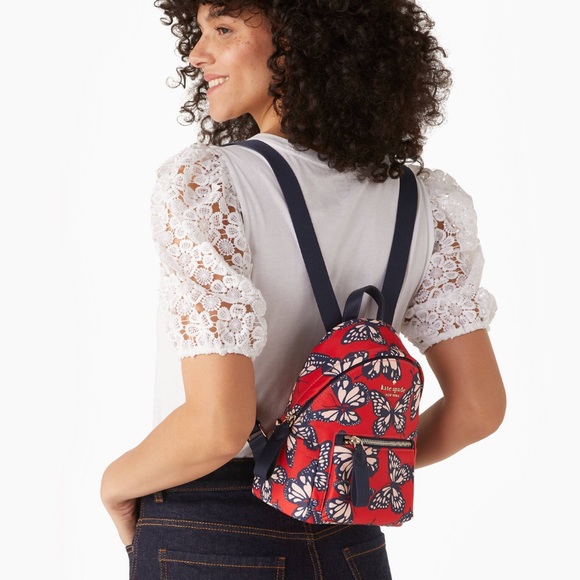 ♠️Kate Spade Mini Chelsea Butterfly Printed Nylon Backpack, Multi NWT - Picture 4 of 4